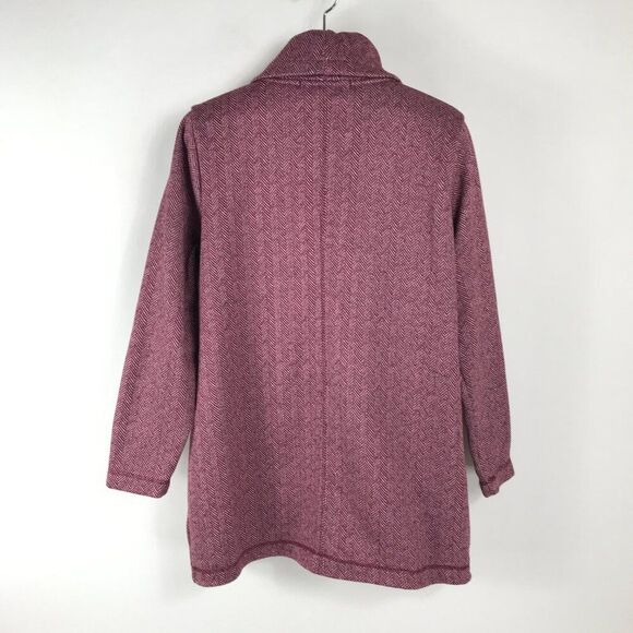 Lands' End Cowlneck Fleece Tunic Sweater Women's Large / 14-16 Herringbone Cozy - Picture 6 of 13